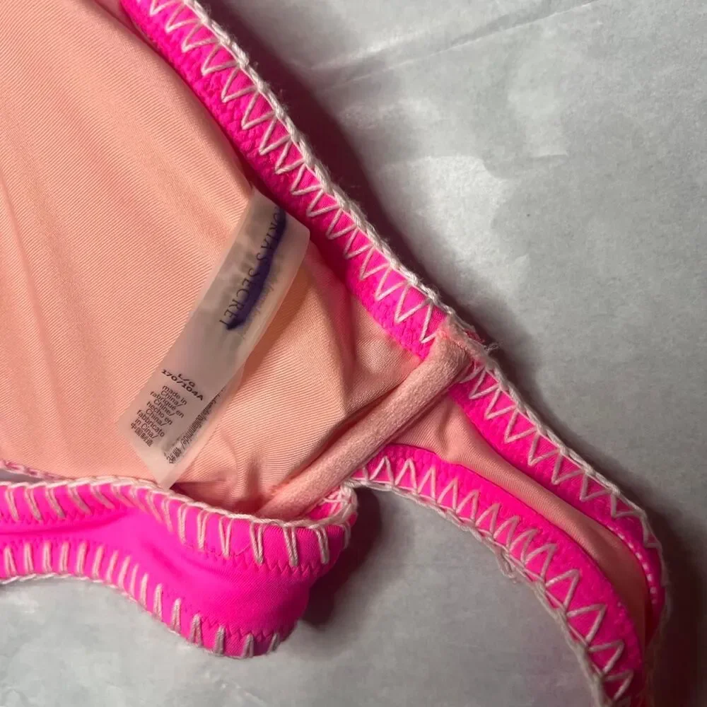 Victoria’s Secret Swim Crochet Razorback Pink Bikini Top